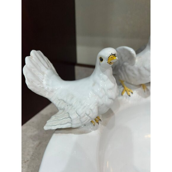 Doves Bird Bath Bowl-Italian Ceramic - Picture 11 of 14
